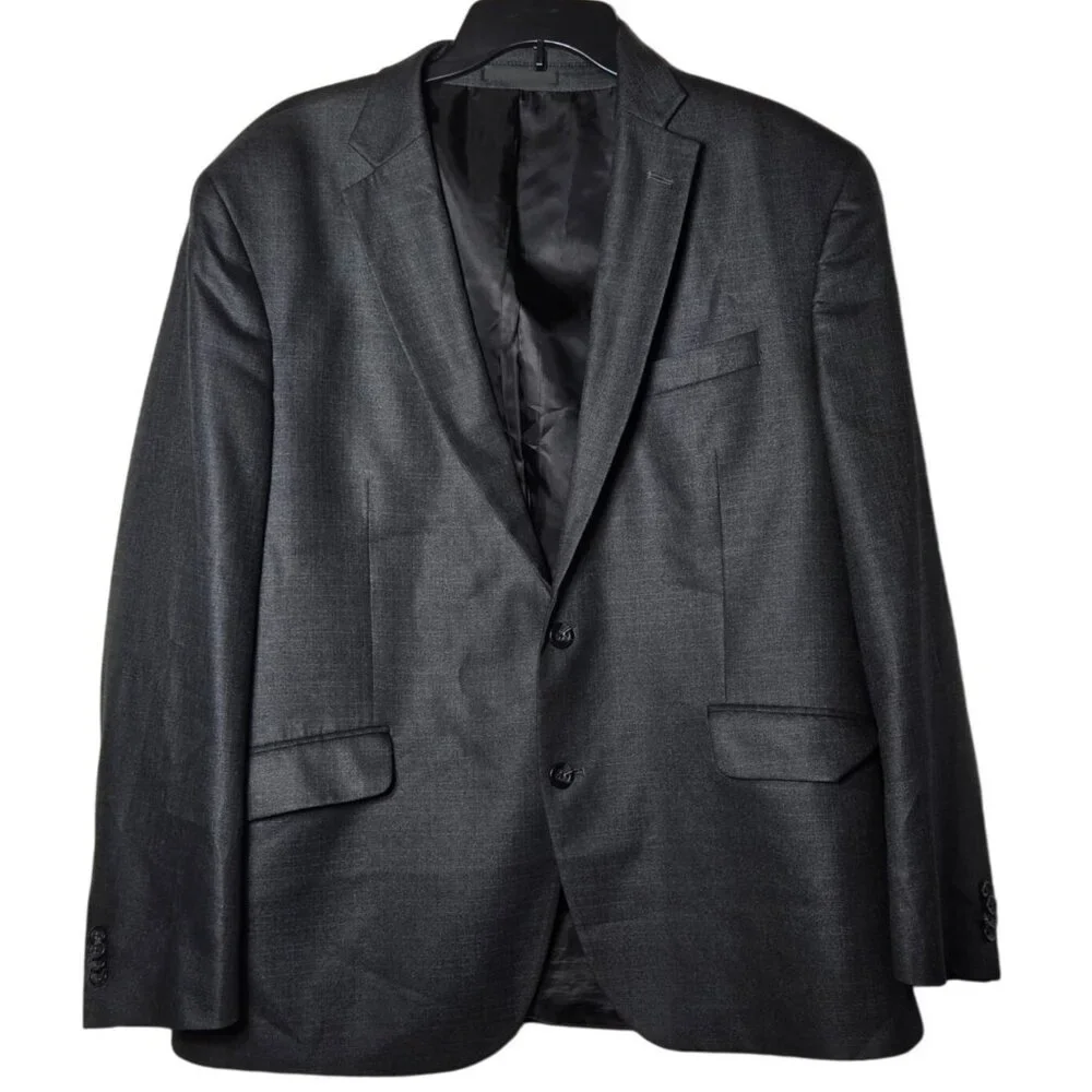 Kenneth Cole Reaction Mens Gray Techni-Cole Blazer Sports Coat Jacket 46R